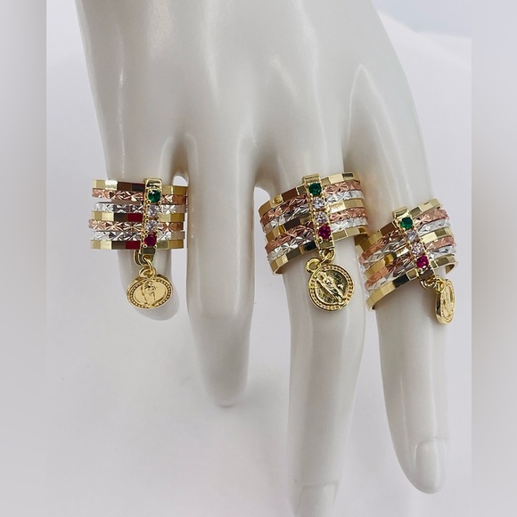 weekly rings image San Judas gold plated 14k size 7 8 9 10 $15 EACH - Picture 3 of 7